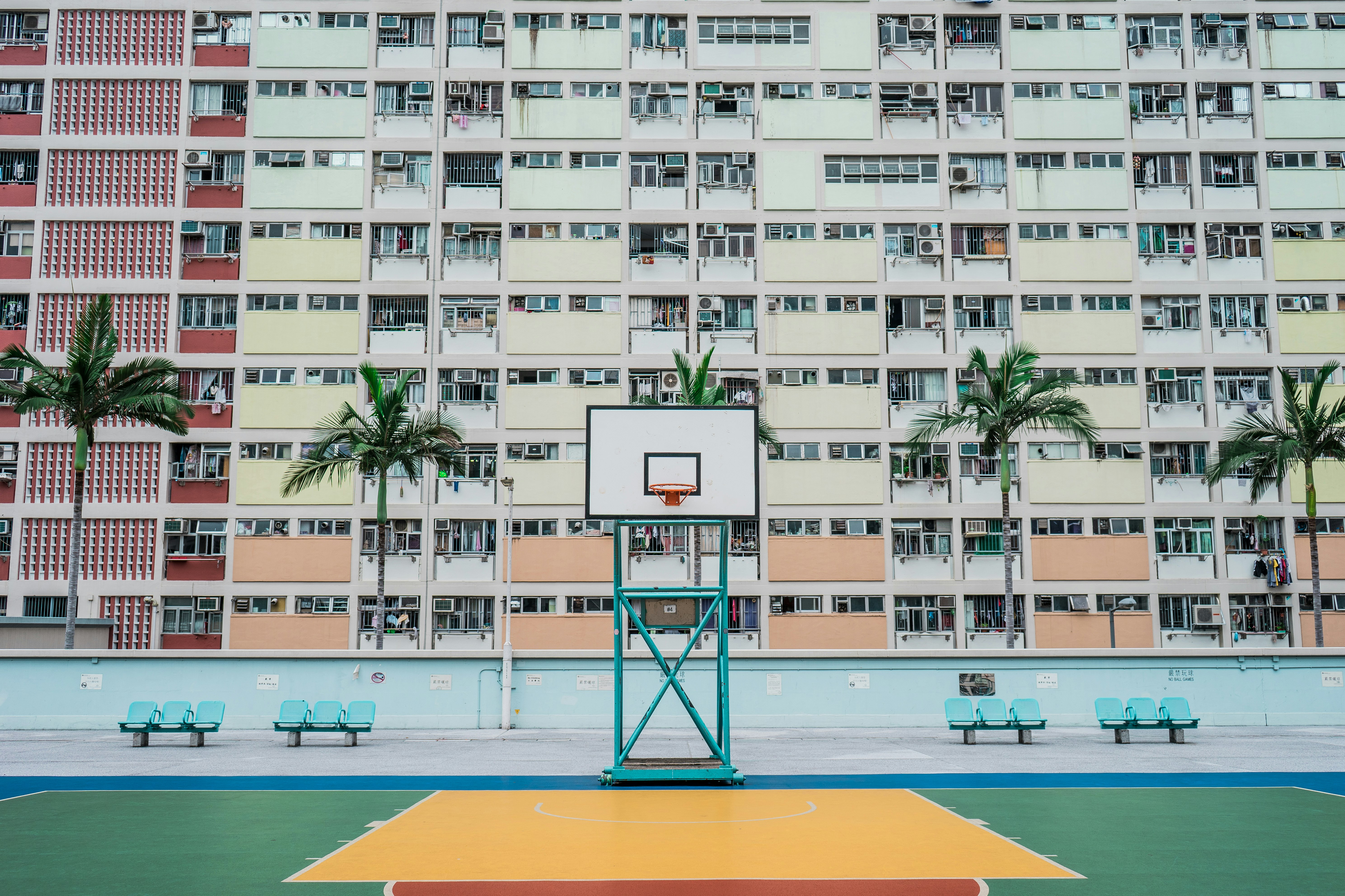 white and green basketball hoop